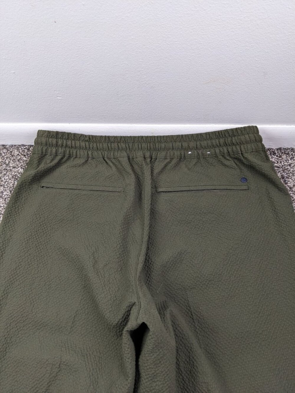 No Nationality NN07 Pants Seersucker Sebastian Green 33x31 Elastic Waist - Picture 7 of 11